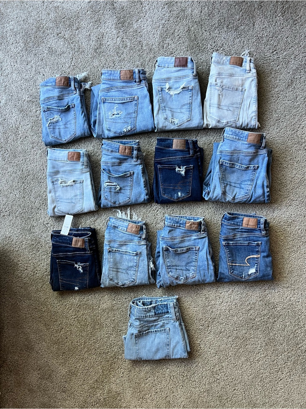 American Eagle Outfitters Women's Assorted Light to Dark Blue Jeans